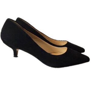 Footcandy Black Suede Kitten Heel Pumps Women's 9B